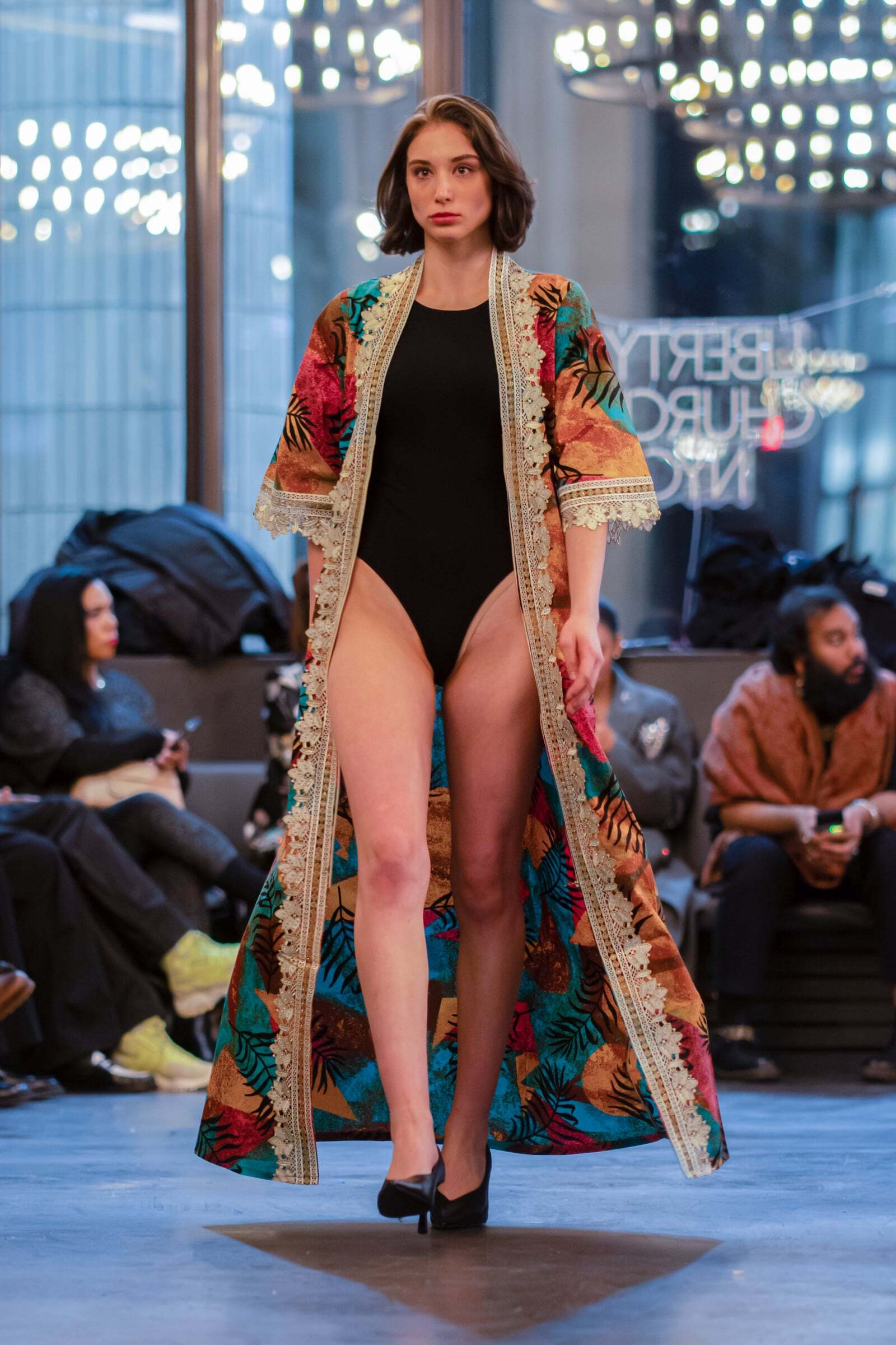 African fashion model in tailored suit