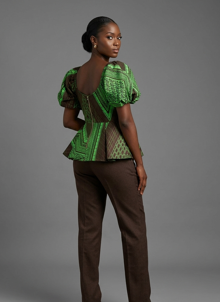 Royal indigo gold drapery gown from luxury haute couture collection